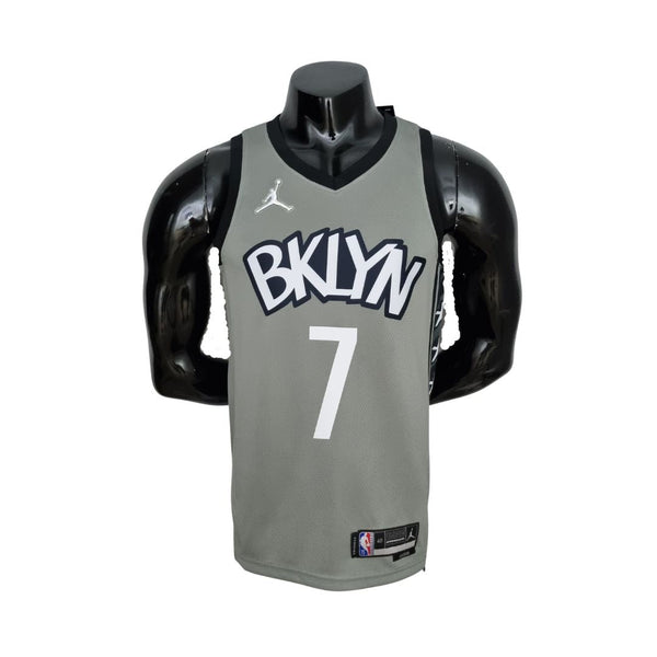 Maglia NBA 75th Anniversary Durant #7 Brooklyn Nets City Edition Grigia