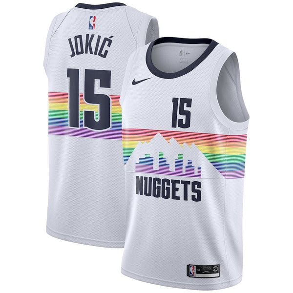 Maglia NBA - Denver Nuggets Bianca - Jokic #15