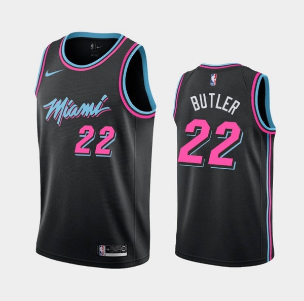 Maglia nera e rosa NBA Miami Heat – Butler #22